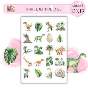 Naklejki Foliowe Dinozaury – Prehistoryczna zabawa, która nigdy nie wyginęła! Madam 13x19