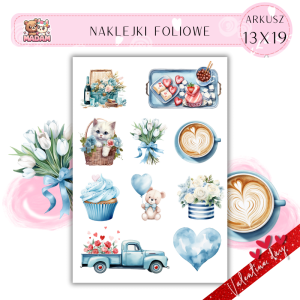 Naklejki Foliowe 13x19 Niebieskie Walentynki – Subtelne Inspiracje MaDam 1