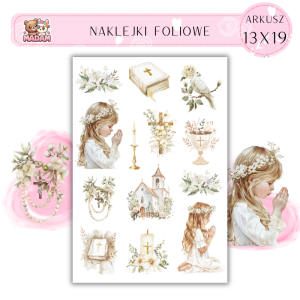 Naklejki Foliowe 13x19 Pierwsza Komunia – Duchowa chwila w wyjątkowej oprawie! Madam 2