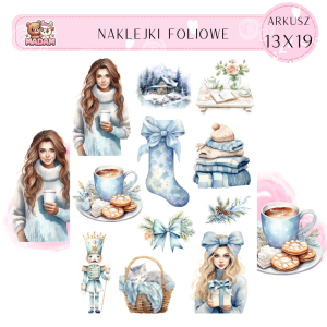 Naklejki Foliowe 13x19 Świąteczna Chatka – Przytulność i magia zamknięte w ilustracjach! Madam 1