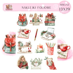 Naklejki Foliowe 13x19 Świąteczny Planner – Organizacja z nutą magii świąt zamknięta w ilustracjach! Madam 3