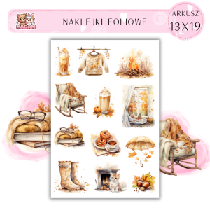 Naklejki Foliowe 13x19 Jesienna Opowieść – Barwy natury i ciepło zamknięte w ilustracjach! Madam 2
