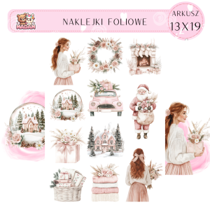 Naklejki Foliowe 13x19 Dziewczęce Święta – Subtelna magia i urok w pastelowych ilustracjach! Madam 1
