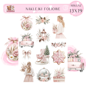 Naklejki Foliowe 13x19 Dziewczęce Święta – Subtelna magia i urok w pastelowych ilustracjach! Madam 2