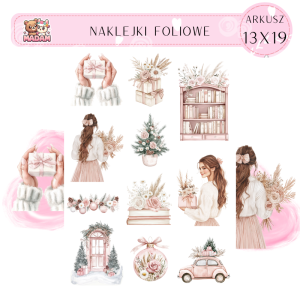 Naklejki Foliowe 13x19 Dziewczęce Święta – Subtelna magia i urok w pastelowych ilustracjach! Madam 3