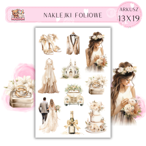 Naklejki Foliowe 13x19 Ślub w Stylu Boho – Subtelność, romantyzm i artystyczna swoboda! Madam 1