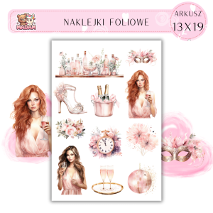 Naklejki Foliowe 13x19 Pastelowy Nowy Rok – Elegancja i radość w delikatnych odcieniach! Madam 1