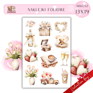 Naklejki Foliowe 13x19 Walentynki – Miłość, urok i romantyczne chwile na papierze! Madam 1