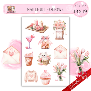 Naklejki Foliowe 13x19 Słodkie Walentynki – Miłość tak cukierkowa, że aż się klei! Madam 1