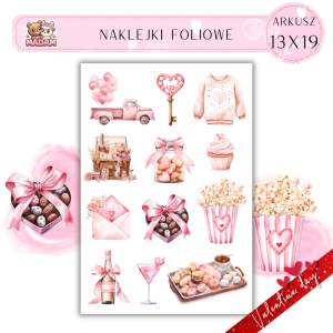 Naklejki Foliowe 13x19 Słodkie Walentynki – Miłość tak cukierkowa, że aż się klei! Madam 2