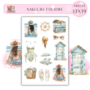 Naklejki Foliowe 13x19 Dzień na Plaży – Piasek, fale i wakacyjny luz! Madam 2