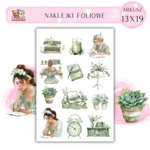 Naklejki Foliowe 13x19 Szałwiowy Planner – Subtelna harmonia i organizacja w naturalnym stylu! Madam 2