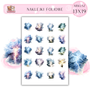 Naklejki Foliowe Arkusze 13x19 Pogoda Pastelowe Burze - Burze w delikatnych pastelach – kontrast pełen uroku!