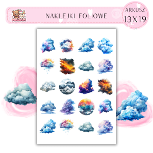 Naklejki Foliowe Arkusze 13x19 Pogoda Chmurowa Ekstrawagancja - Niebo pełne nastroju – od deszczu po tęczę!