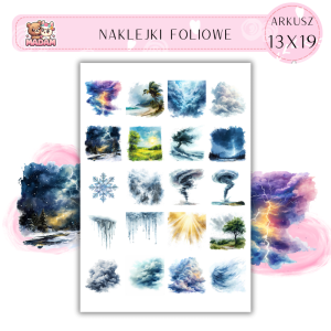 Naklejki Foliowe Arkusze 13x19 Pogoda Żywioły Natury - Huragany, burze i śnieżyce – matka natura w akcji!