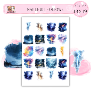 Naklejki Foliowe Arkusze 13x19 Pogoda Mroczne Niebo - Burze i błyskawice – dramatyczne naklejki dla odważnych!