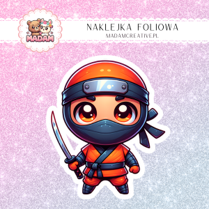Naklejka Foliowa Ninja Wojownik – Cięcie, Miauk i Znikam! Madam