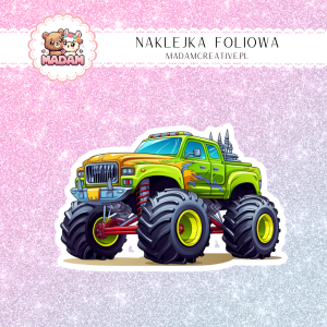 Naklejka Foliowa Zielony Monster Truck – Wielkie Koła, Wielka Przygoda! Madam