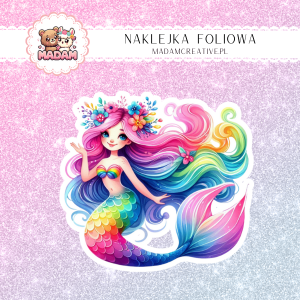 Naklejka Foliowa Tęczowa Syrenka – Królowa Podwodnego Stylu! Madam