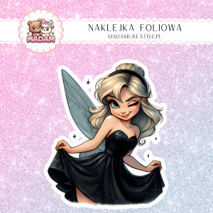 Naklejka Foliowa Wróżka w Czerni – Magia z Nutą Elegancji! Madam