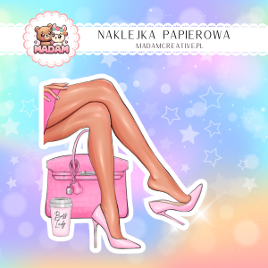 Naklejka Papierowa Pojedyncza Modna Kobieta – Eleganckie buty i styl z klasą! Madam