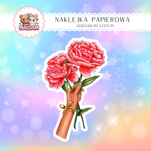 Naklejka Papierowa Pojedyncza Kwiaty Piwonii – Naturalny wdzięk i elegancja! Madam