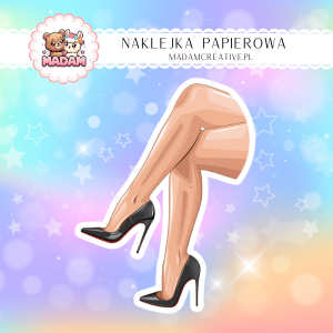 Naklejka Papierowa Pojedyncza Nogi w Szpilkach – Szyk i kobiecość na każdą okazję! Madam