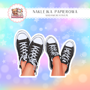 Naklejka Papierowa Pojedyncza Zakochana Para w Sneakersach – Miłość na luzie! Madam 1