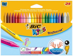 Kredki świecowe 24-kol. Plastidecor, BiC