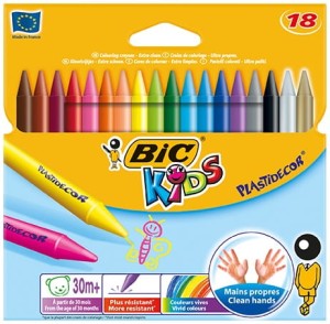 Kredki świecowe 18-kol. Plastidecor, BiC