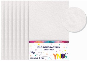 Filc dekoracyjny biały op. 8szt., Interdruk