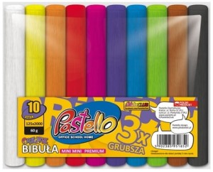 Bibuła mini mini 10-kol. Premium 60g, 12 cm x 250 cm, Pastello