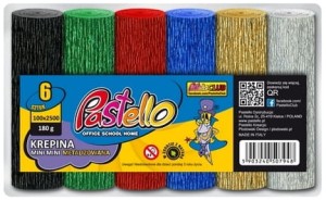 Krepina mini mini 6-kol. metalizowana 180g, 10 cm x 250 cm, Pastello