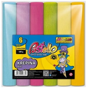Krepina mini 6-kol. pastel 180g, 20 cm x 250 cm, Pastello