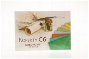 Koperty C6 kolor mix 10-kol. 100szt, Pol-Mak