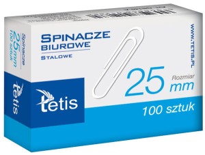 Spinacze 25 mm 100 szt., Tetis