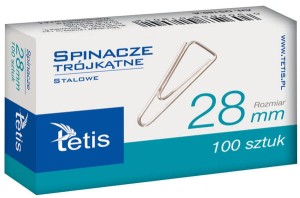 Spinacze trójkątne 28 mm 100 szt. Tetis