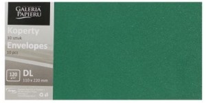 Koperty DL 110x220 Mika zielony P 120g/m2 10szt., Galeria Papieru