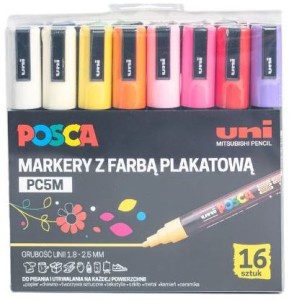 Marker pigmentowy Posca PC-5M kpl. 16-kol., Uni