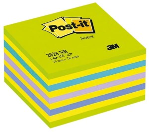 Karteczki samoprzylepne 76 x 76 mm kostka 450k. nieb-ziel., 3M