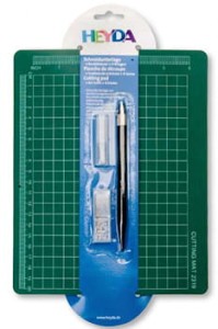 Mata do cięcia 23 cm x 19 cm + nożyk i 6 ostrzy, Heyda