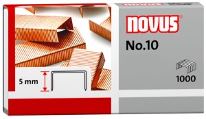 Zszywki nr 10 pud. 1000 szt. miedziowane, Novus