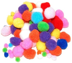 Pompony dekoracyjne mix 100 szt. POM07, Brewis