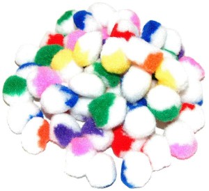 Pompony dekor. dwukolorowe POM09 Brewis