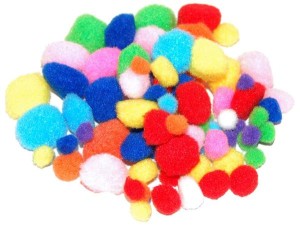 Pompony dekoracyjne mix 10, 15, 20, 25mm POM08, Brewis