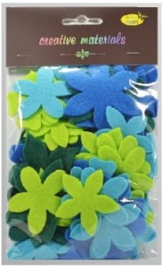 Kwiatki z filcu (48-65mm) op. 60szt w tonacji zimnej, Galeria Hobby