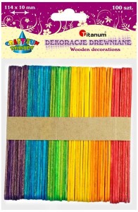Dekoracja drewniana patyki op. 100 szt. Craft-Fun, Titanum