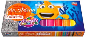 Plastelina brokatowa 10-kol. Sweet Colours, Koma Plast