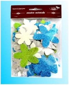 Kwiatki brokatowe 35-48mm miks 60 szt zestaw 5 DM-KW05B, Galeria Hobby