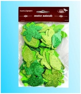 Listki brokatowe 4,5-6,5cm miks 60 szt tonacja zielona DM-LL01B, Galeria Hobby